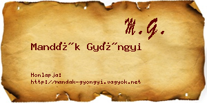 Mandák Gyöngyi névjegykártya